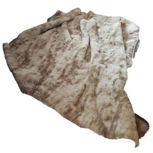 Large Shag Area Rugs 8 x 10, Tie-Dyed Plush Fuzzy Rugs for Living Room, Beige